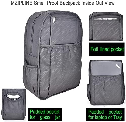 Чанта-раница MZIPLINE с ключ TSA-Защита срещу миризма-Водоустойчива Раница за лаптоп Bookbag за пътуване за мъже и Жени (Сив)