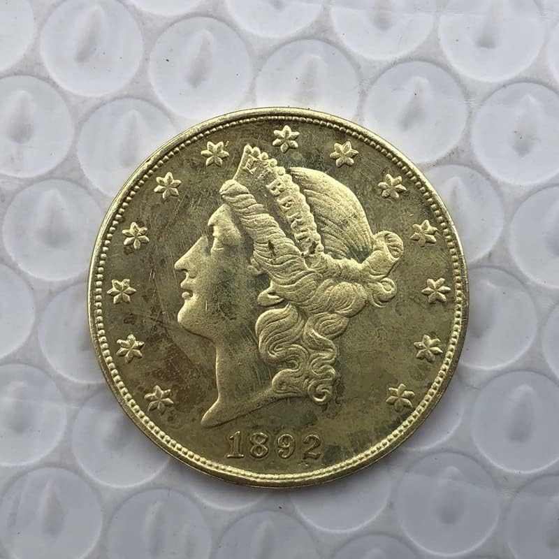1892C Версия на Американската 20 Златни Монети Латунная Антични Ръчна Чуждестранна Възпоменателна Монета 34 мм