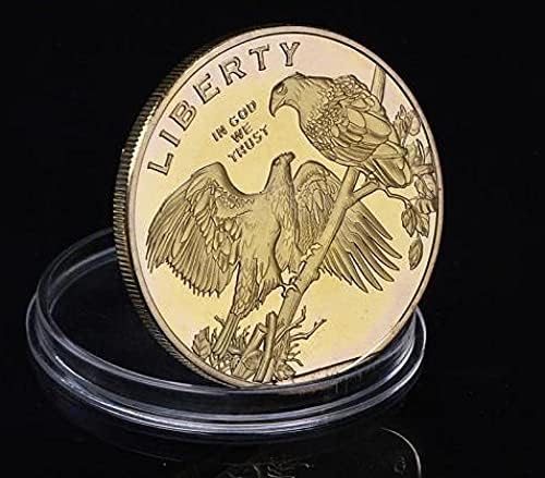 Позлатена Монета Американски Орел 2021 лимитирана серия Колекционерско издание с капачка Колекция Challenge Монети Артистичен подарък