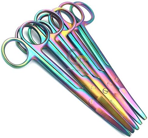 G. S Комплект от 5 Цветни Титанови Преливащи ножици за майонеза 5,5 Огъната от Неръждаема Стомана