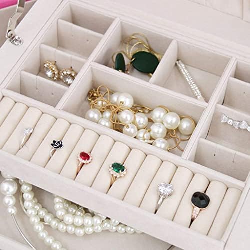 Бижута органайзер многофункционална кутия за бижута кутия за обеци, пръстени, колиета, бижута органайзер с 3 чекмеджета запираемая подарък
