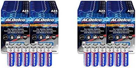 Батерии ACDelco 12-Броя в а23, Суперщелочная батерия максимална мощност от 12 В, срок на годност 5 години (опаковка от 2 броя)