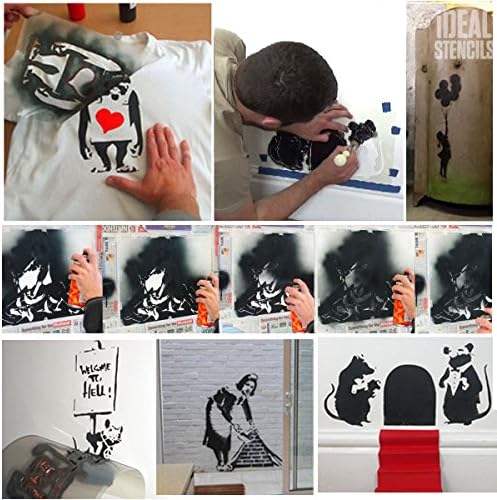 Шаблон с Бомба в ръцете на едно момиче Banksy | за многократна употреба Шаблони за Дома и художествено творчество (XL/28X78 см)