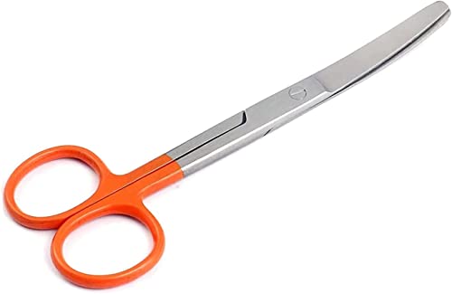 Работни / Превръзки ножици G. S Тъп /Blunt 5,5 Извита дръжка от неръждаема стомана (оранжева)