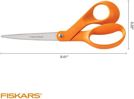 Ножици Fiskars Original с оранжева дръжка, 8 инча и Ротационным нож Comfort Loop (45 мм), 1 бр., Бял