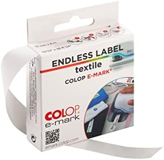 Цифрова Маркировочное устройство COLOP e-mark Безкрайни Текстилни етикети, които са Устойчиви на пране, 15 мм и широчина 8 м (59 инча