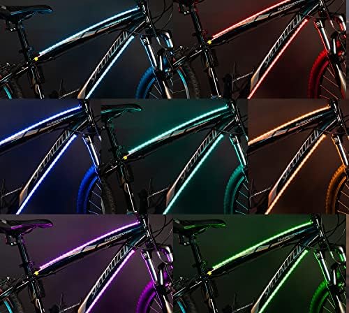 Светодиодна система за осветление на мотора ActionGlow (AG2) - осветление на рамката на велосипеда | 7 цветови режими, водоустойчив,