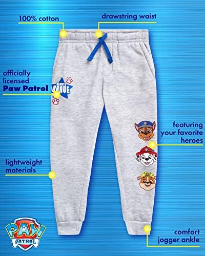 Спортни панталони Paw Патрул за момчета от Nickelodeon – 2 комплекта флисовых панталони за джогинг Chase и Marshall (5-7)