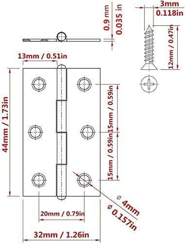 20 2-инчов Откидных панти от неръждаема стомана, Врата и Прозорец линия с 120 винтове (2 инча)