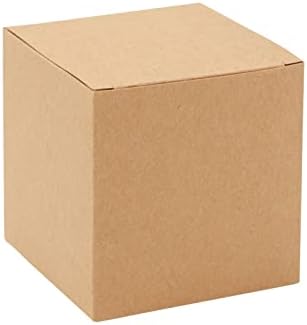 Малки кутии подарък от крафт хартия на Едро за бизнес подаръци в полза на партита, (100 опаковки, 3x3x3 инча)