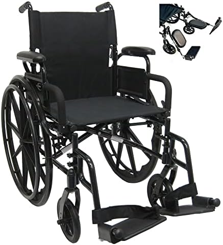 Лека алуминиева инвалидна количка Karman Healthcare 802-DY-E с Откидывающимися назад облегалки за ръцете и Покачването на облегалки за