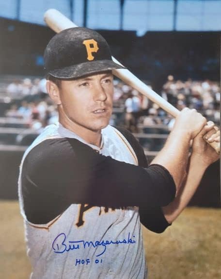 Снимка на Бил Мазероски с автограф HOF 01 16x20 Pittsburgh Pirates с автограф