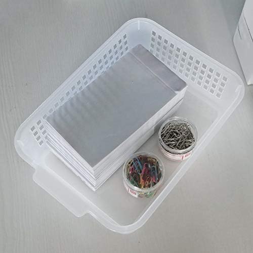 Правоъгълни Пластмасови Корита за организиране на съхранение на Qskely Кошници Прозрачни, 6 опаковки