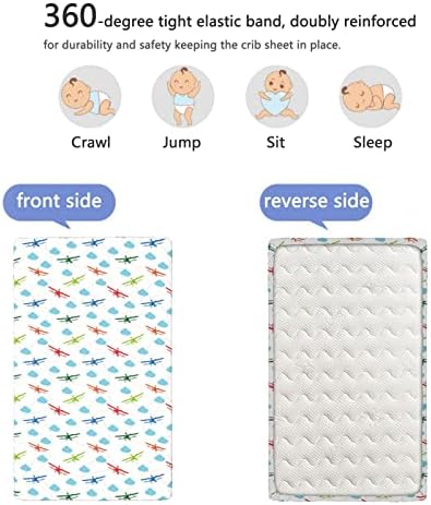 Кухненски Кърпи за яслите в стила на самолета, Портативни мини-Чаршафи за легла с Меки и дишащи Кърпи - Отлични за стая на момче или