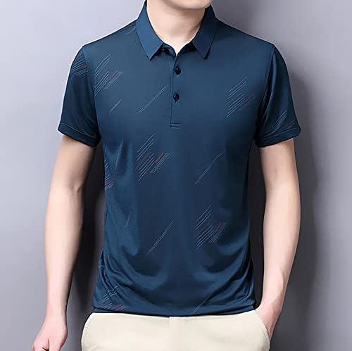 2023 Нов Мъжки Модерен Риза Ежедневни Риза За Голф С Къс Ръкав Цветен Блок Памук Топ Скелет На Дълбокия Джоб