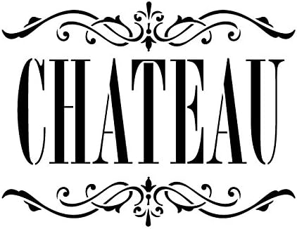Chateau Word Art от StudioR12 | Френска елегантност и Шик - за многократна употреба шаблон от Mylar | Живопис, Креда, Смесена техника