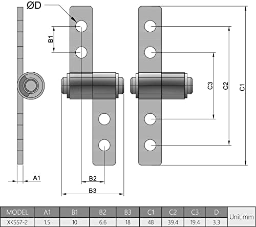 Yinpecly 0,1 Н.м Никелирани Метални Панти за Позициониране с Въртящ момент от 1.9 x 0,71x 0,06 (ДхШхТ) Ляво Хардуер Панти Панти за Компютърна