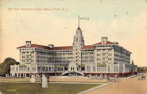 Изглед отвън хотела Asbury Park, Ню Джърси, Монтерей, Антични Картичка J61651