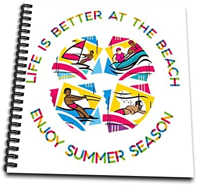 3d Нека животът на плажа е по-добре, цветни летни подаръци за практикуване на водни спортове - Книги за рисуване (db-364198-2)