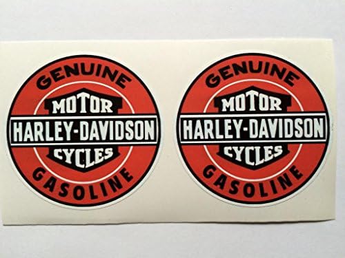 2 Етикети за щанцоване на Бензин Harley Davidson в Ретро Стил от Естествена кожа