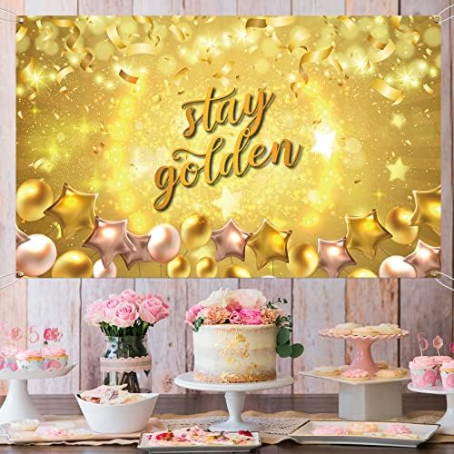 MELTELOT Stay Златен Фон Банер-Златен Фон За Булчински Душ дете На Рожден Ден на Булката-Банер За парти В чест на Първия Рожден Ден на